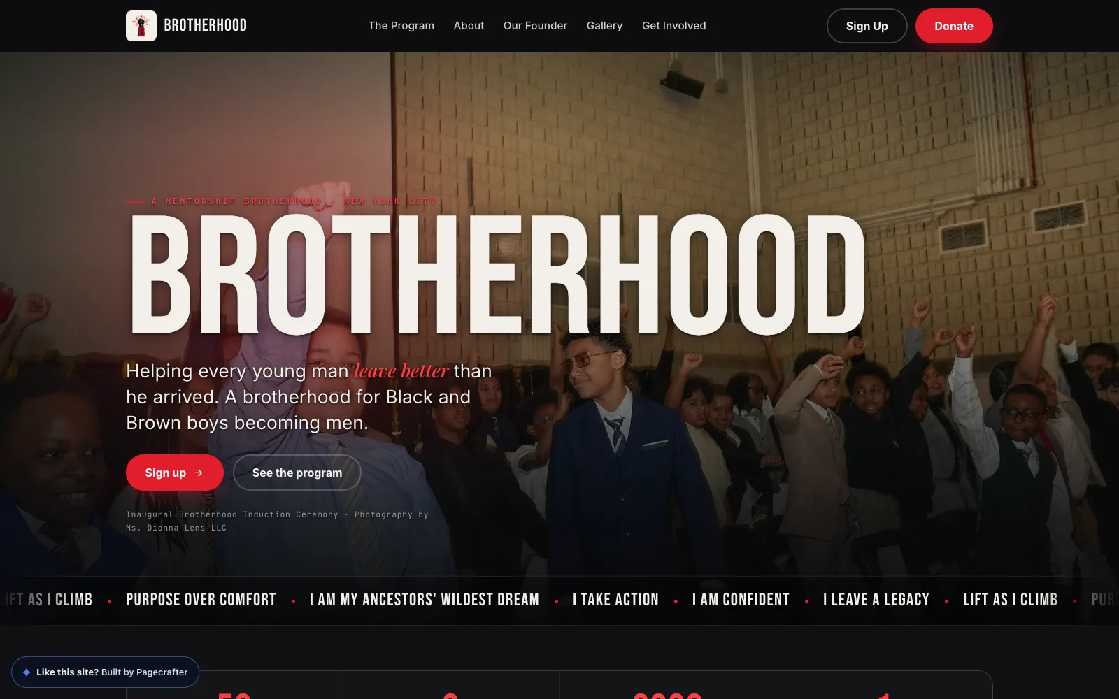 Current Brotherhood website and launch system built by Pagecrafter