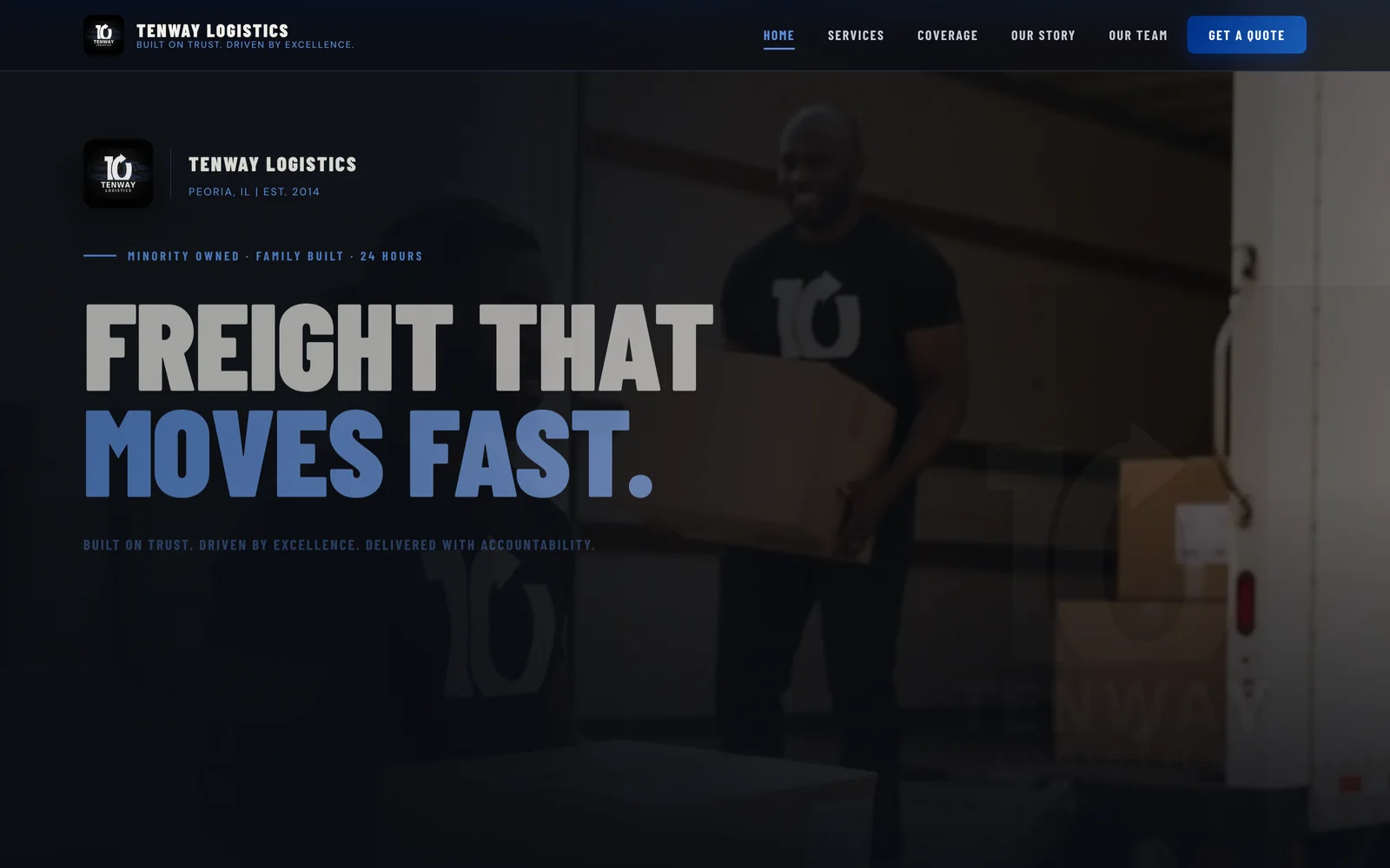 Tenway Logistics homepage: freight that moves fast